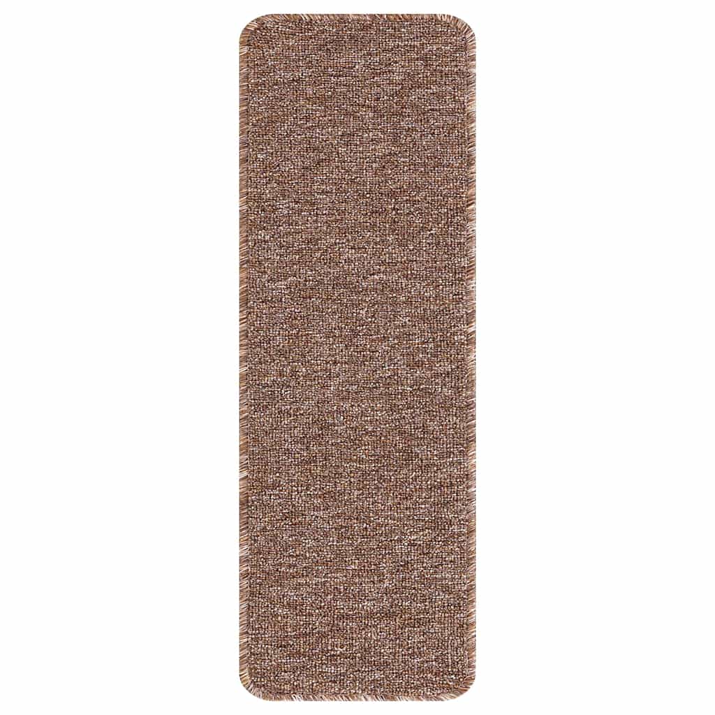 Slydimui atsparūs laiptų kilimėliai 15 pcs Ruda 60 x 25 cm PP