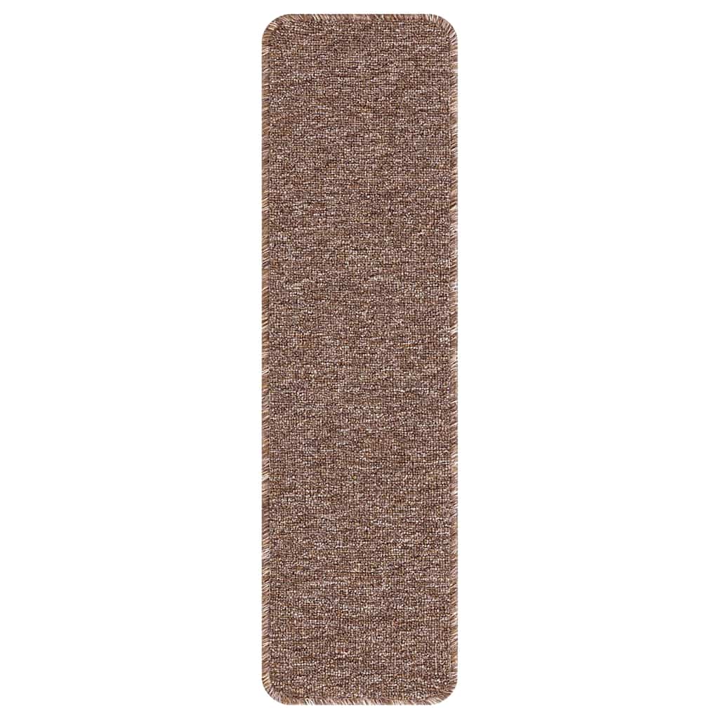 Slydimui atsparūs laiptų kilimėliai 15 pcs Ruda 75 x 20 cm PP