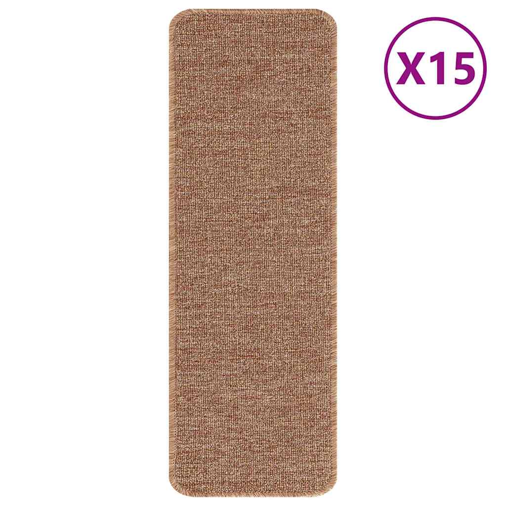 Non-Slip Stair Mats 15 pcs Yellow 60 x 25 cm