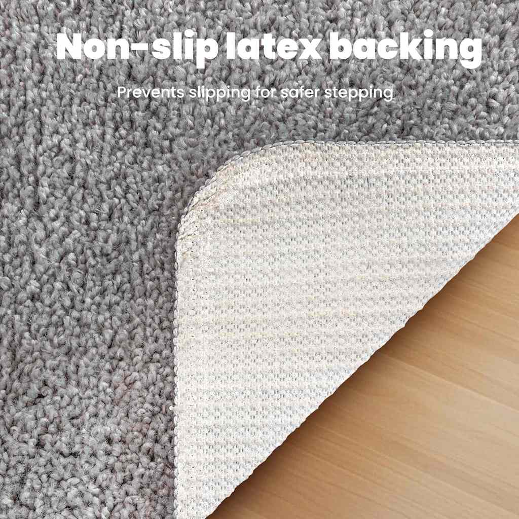 Non-Slip Bathroom Mat with Toilet Cutout Grey
