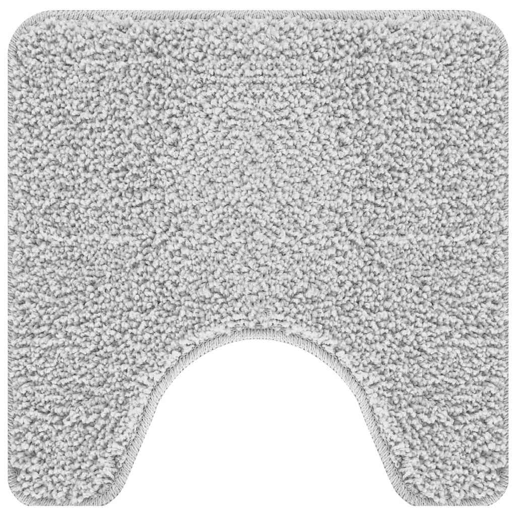 Non-Slip Bathroom Mat with Toilet Cutout Grey