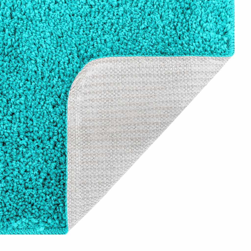 Non-Slip Bath Mat with Toilet Cutout Turquoise