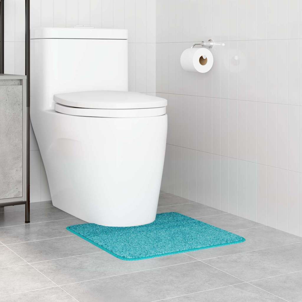Non-Slip Bath Mat with Toilet Cutout Turquoise