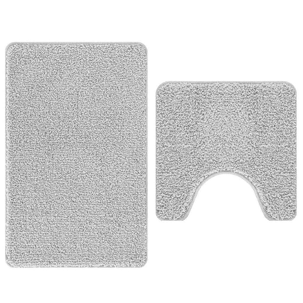 Antisklidus vonios kilimėlių rinkinys 2 pcs Pilka PP