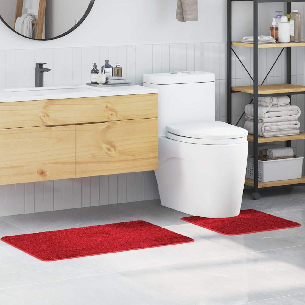 Antisklidus vonios kilimėlių rinkinys 2 pcs Raudona PP