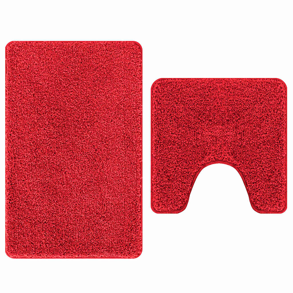 Antisklidus vonios kilimėlių rinkinys 2 pcs Raudona PP