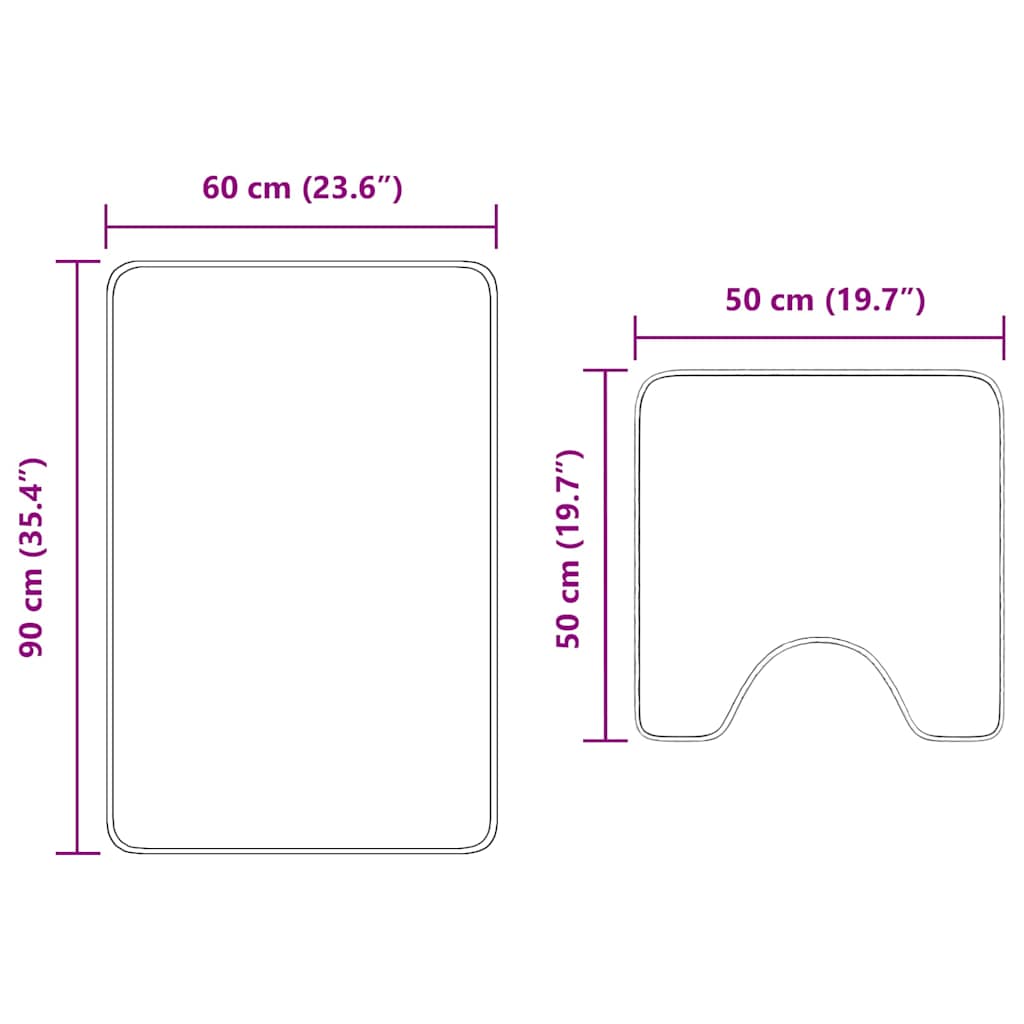 Antisklidus vonios kilimėlių rinkinys 2 pcs Mėlyna PP