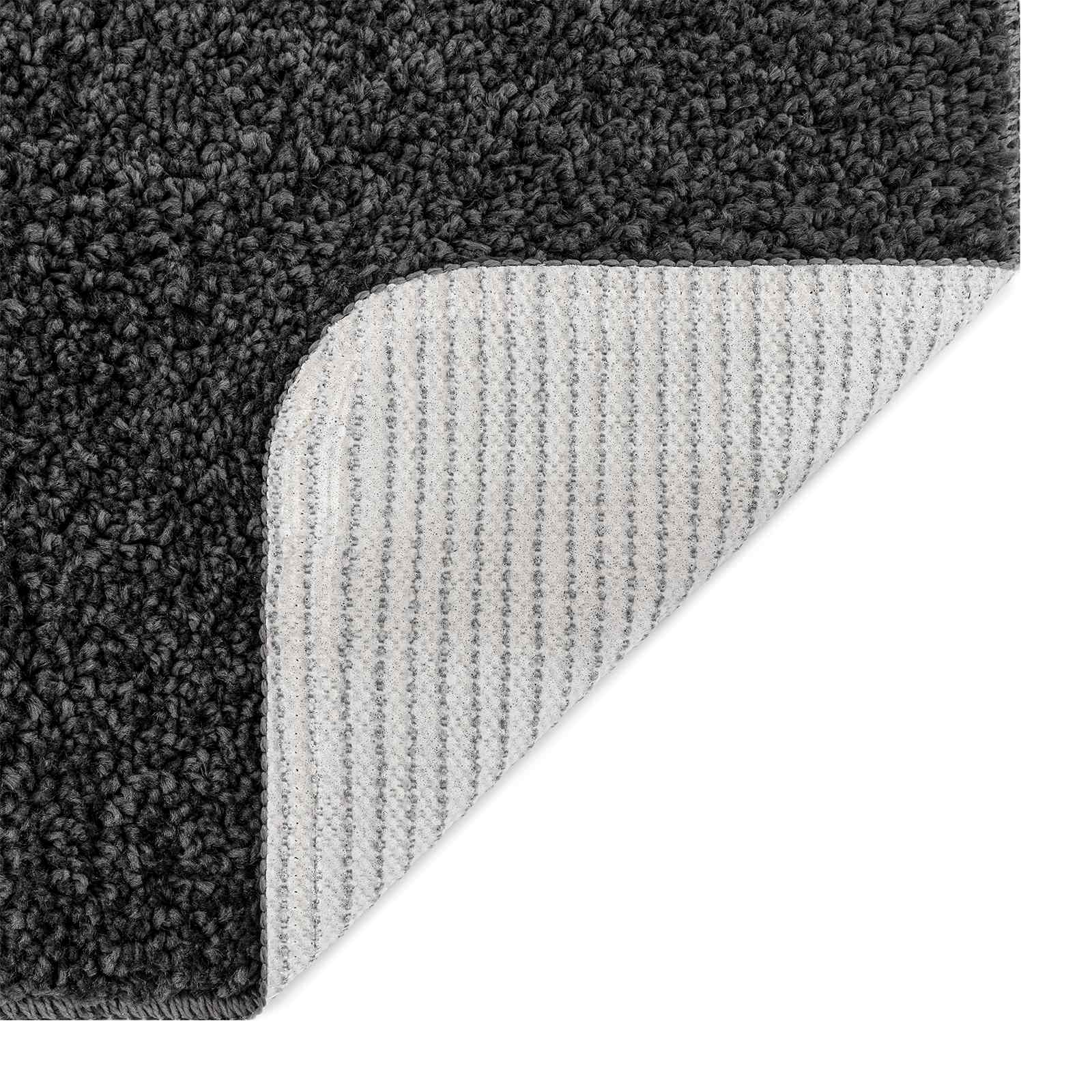 Antisklidus vonios kilimėlių rinkinys 3 pcs Tamsiai pilka PP
