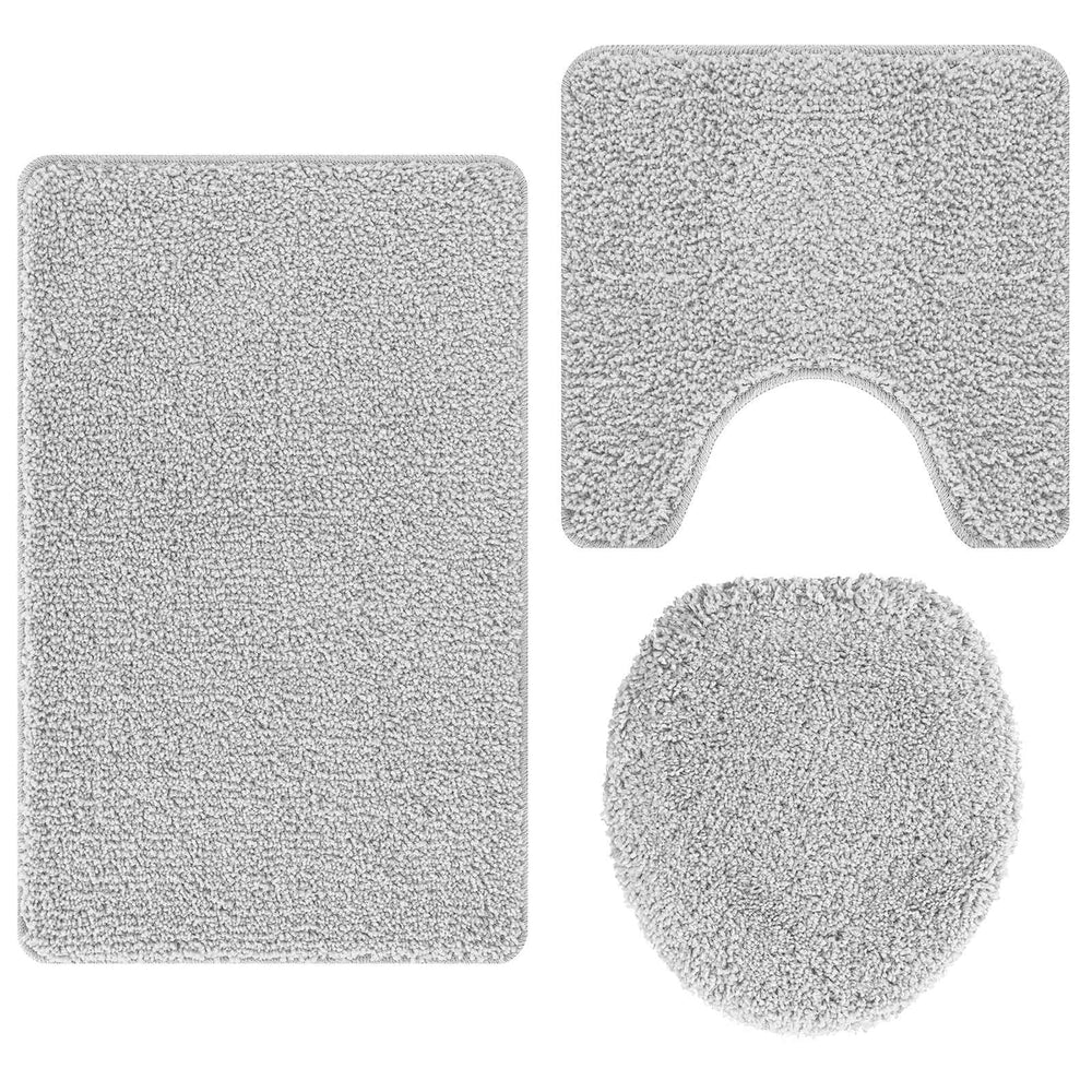 Anti-slip bath mat set 3 pcs Gray PP
