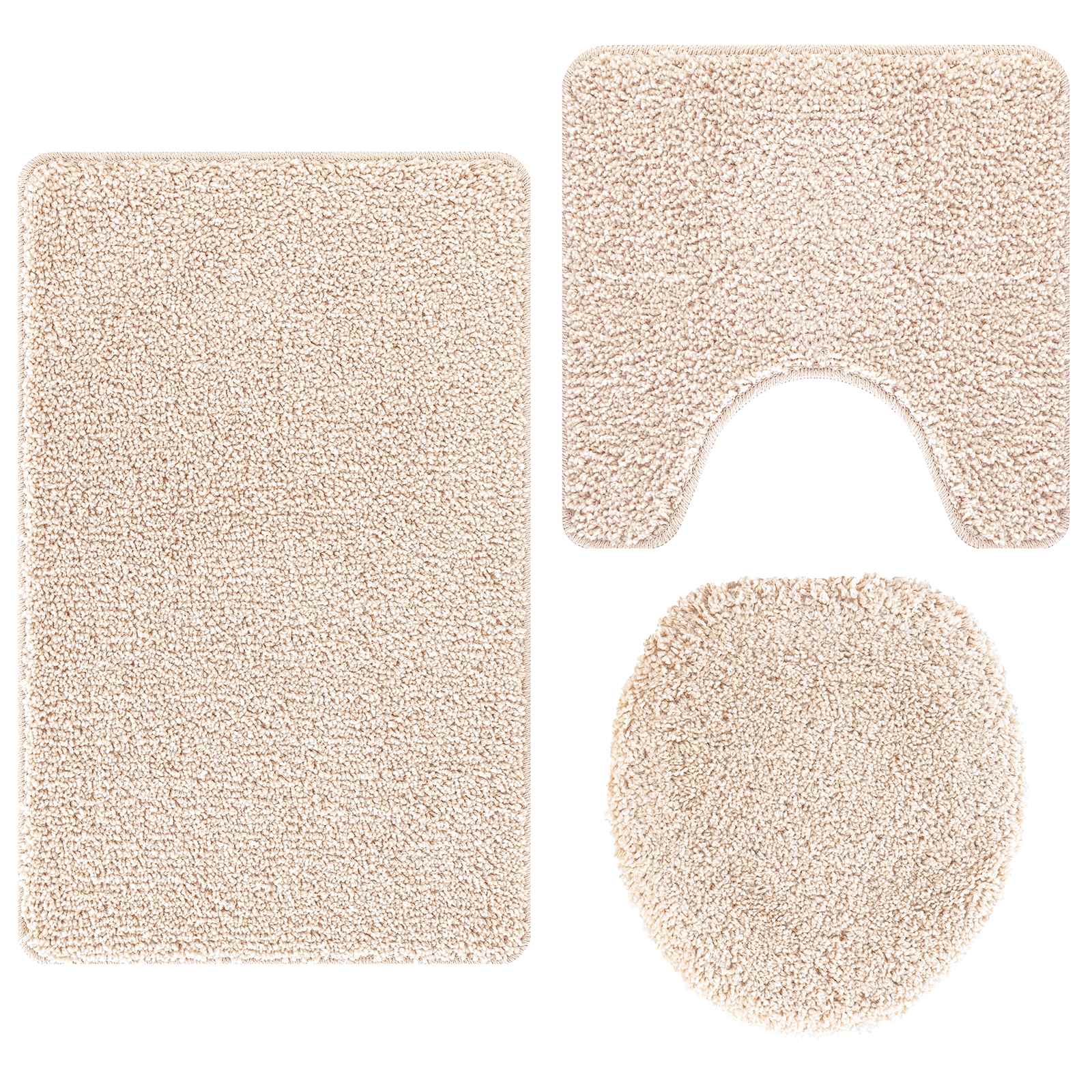 Antisklidus vonios kilimėlių rinkinys 3 pcs Kreminė PP
