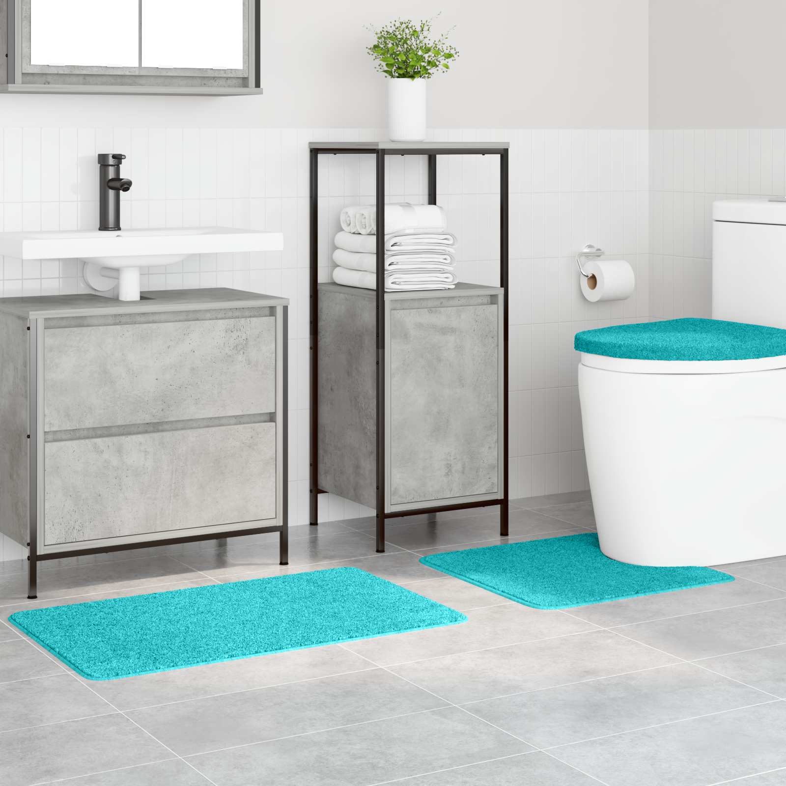 Antisklidus vonios kilimėlių rinkinys 3 pcs Turkio PP