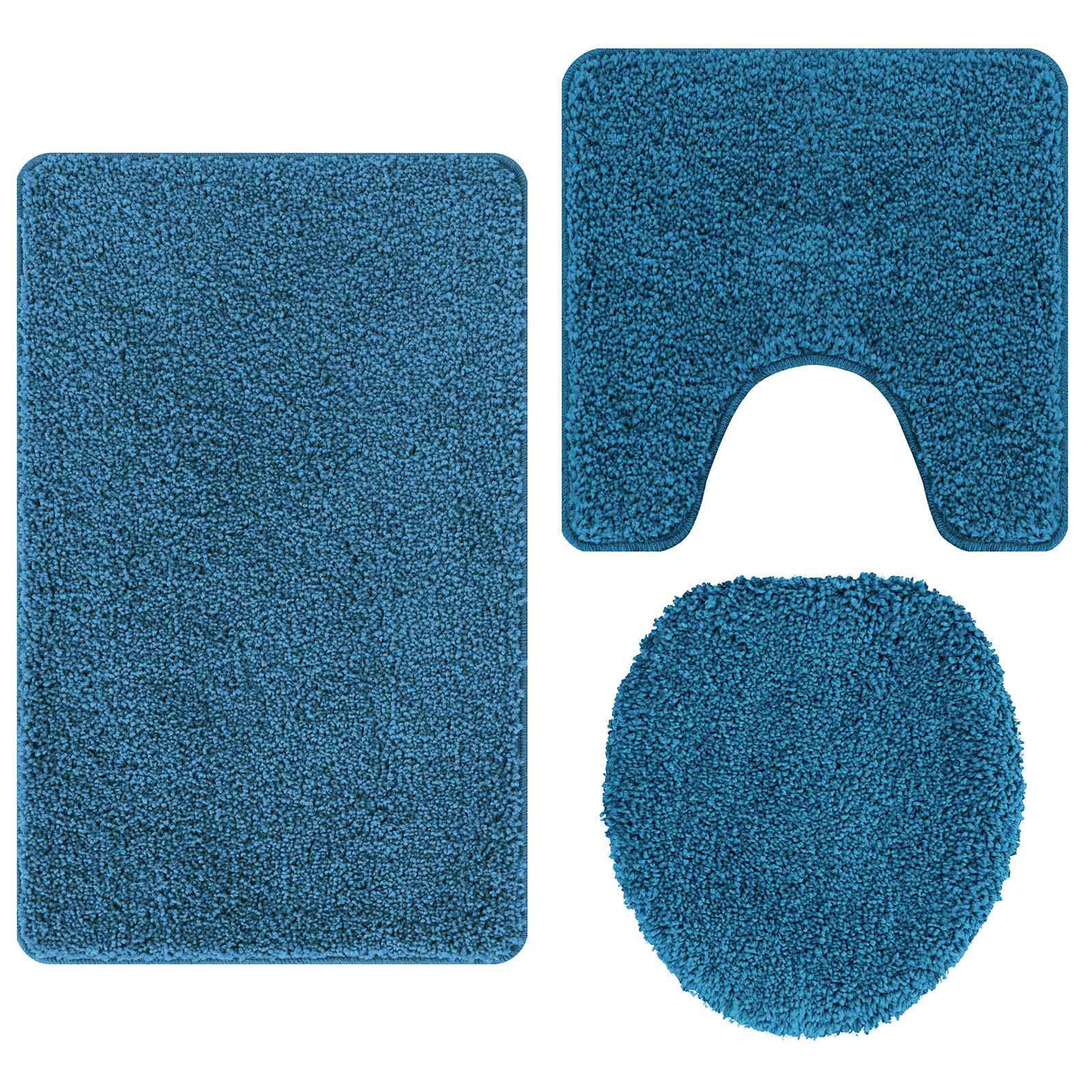 Antisklidus vonios kilimėlių rinkinys 3 pcs Mėlyna PP