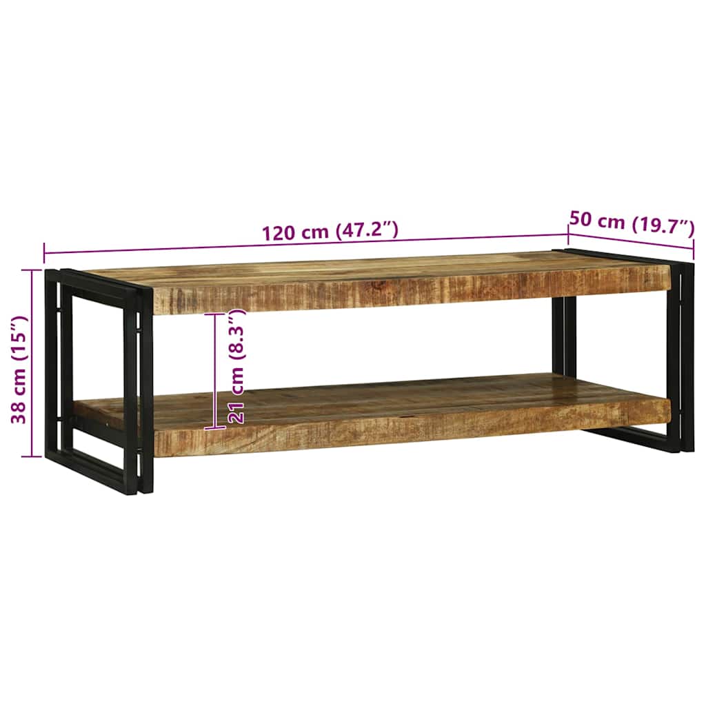 Kavos staliukas Ruda 120 x 50 x 38 cm Kietas mango medis