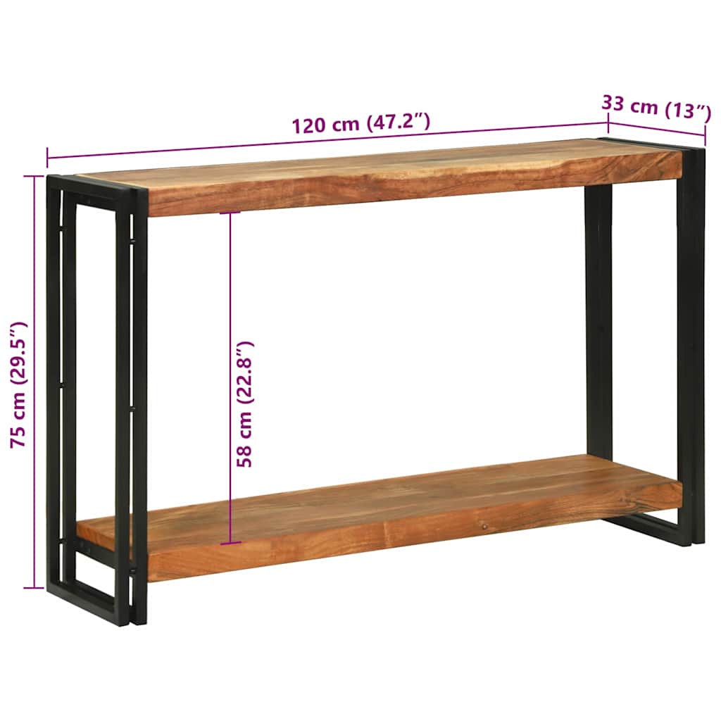 Konsolinis stalas Ruda 120 x 33 x 75 cm Kietos akacijos mediena