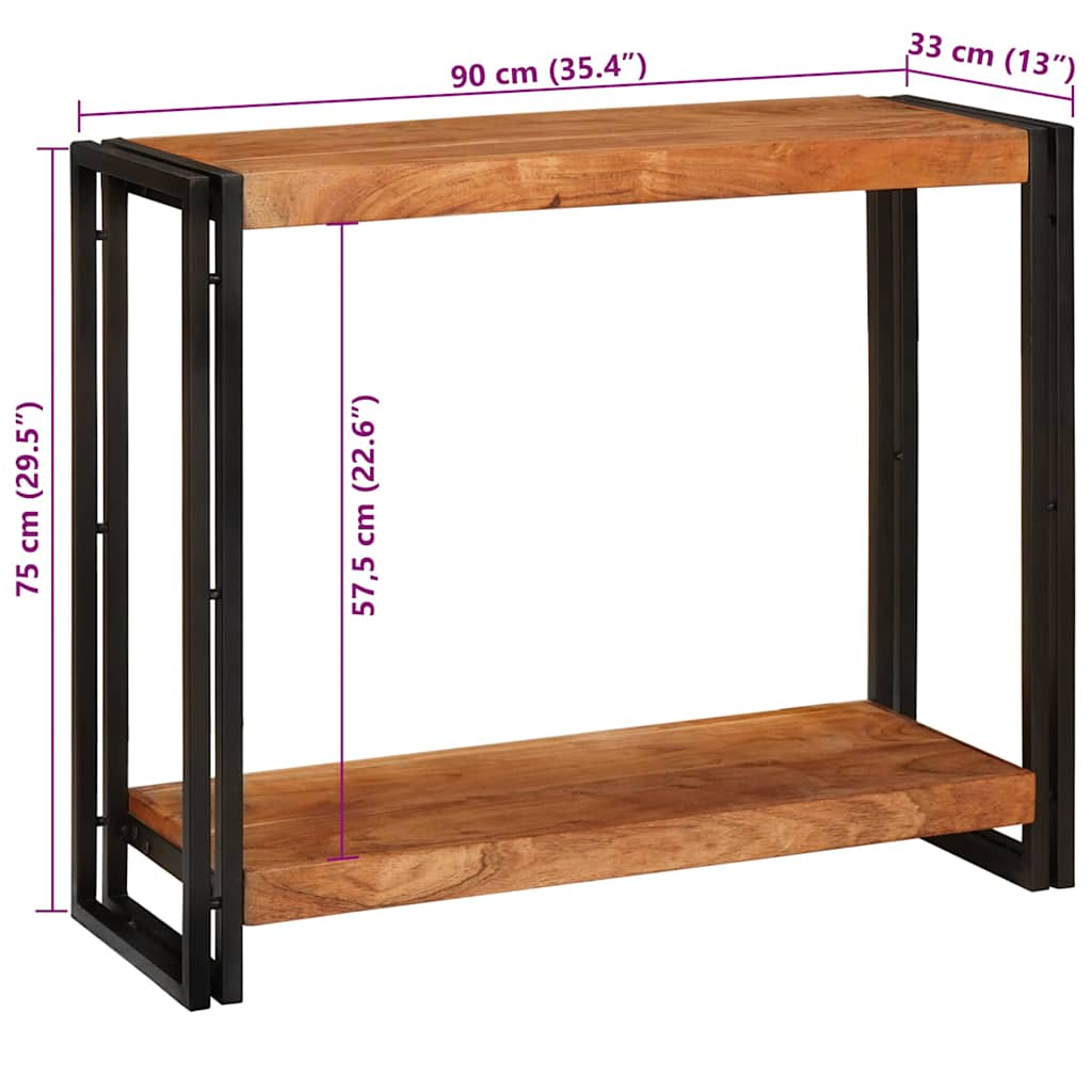 Konsolinis stalas Ruda 90 x 33 x 75 cm Kietos akacijos mediena