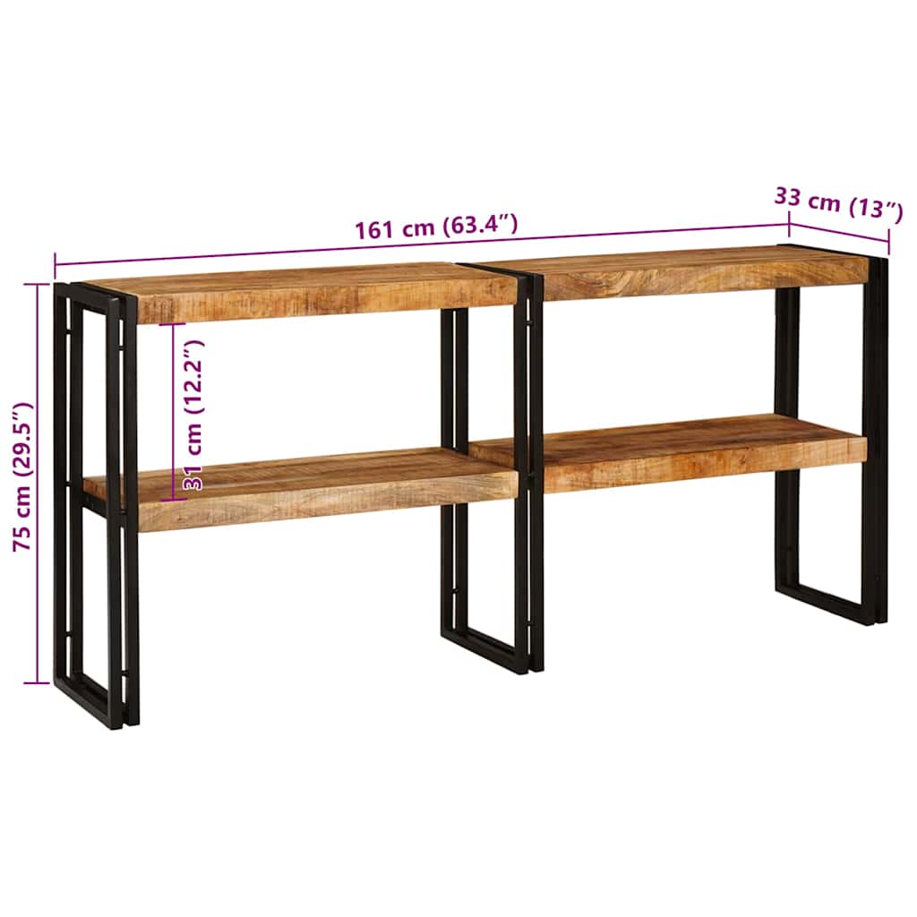 Konsoles galds Brūns 160 x 33 x 75 cm masīva mango koksne