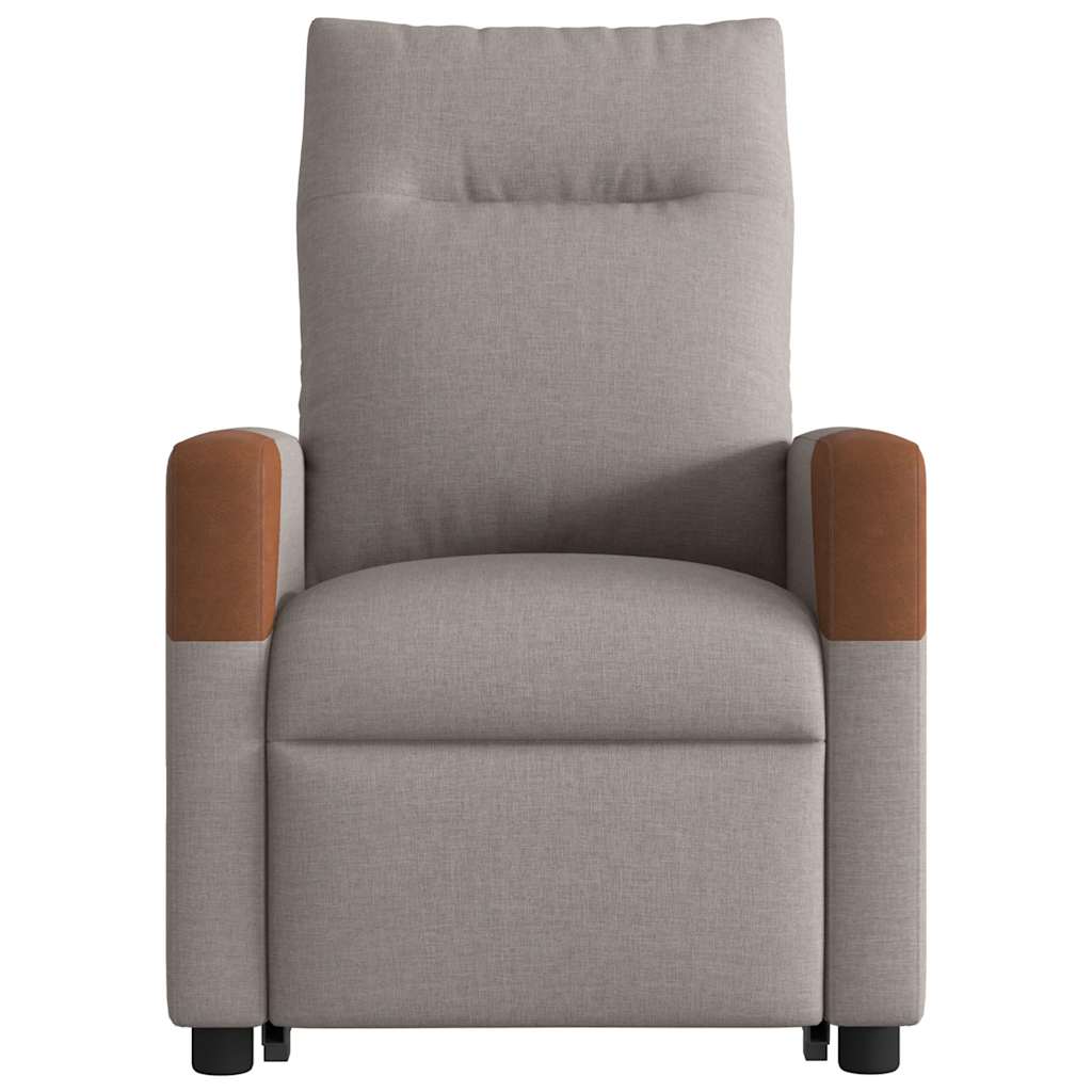 Atsistojantis elektrinis masažinis krėslas, taupe, audinys