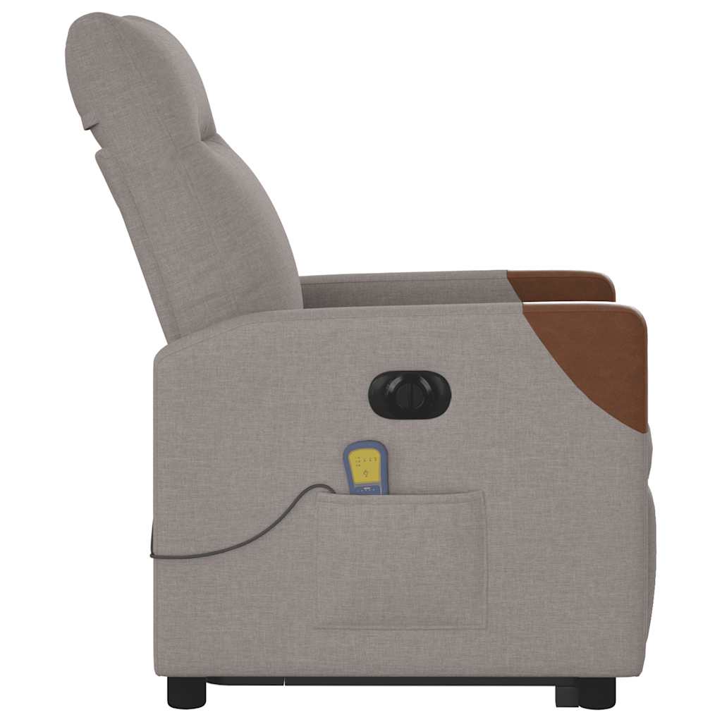 Atsistojantis elektrinis masažinis krėslas, taupe, audinys
