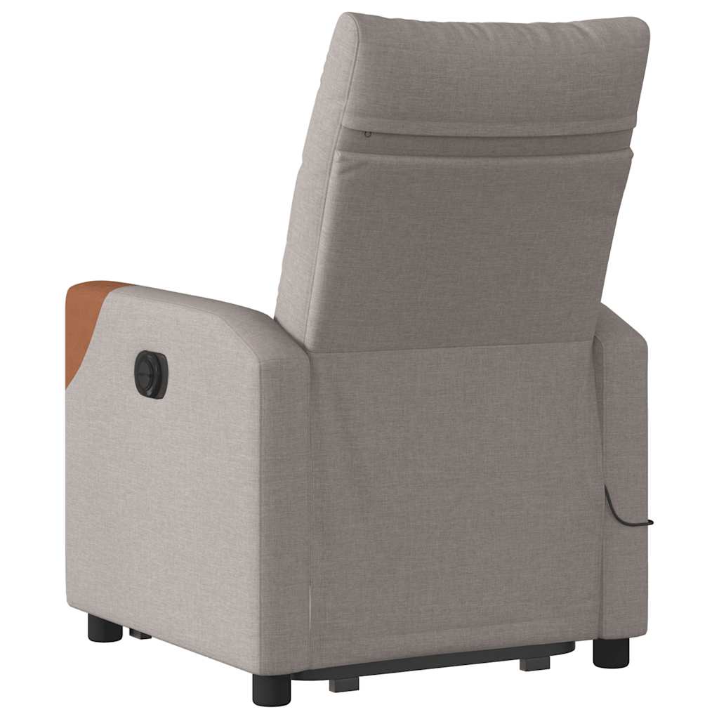 Atsistojantis elektrinis masažinis krėslas, taupe, audinys