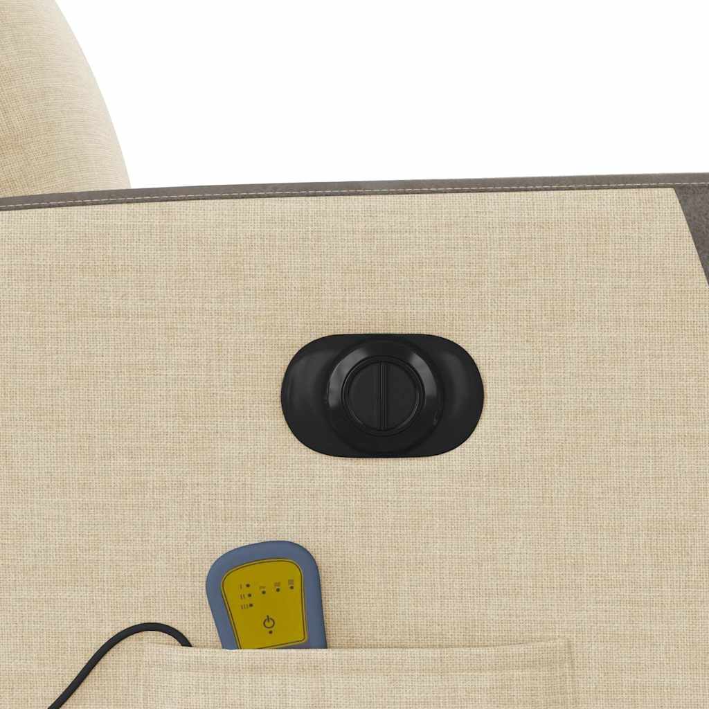 Elektrinis atlošiamas masažinis krėslas, kreminis, audinys
