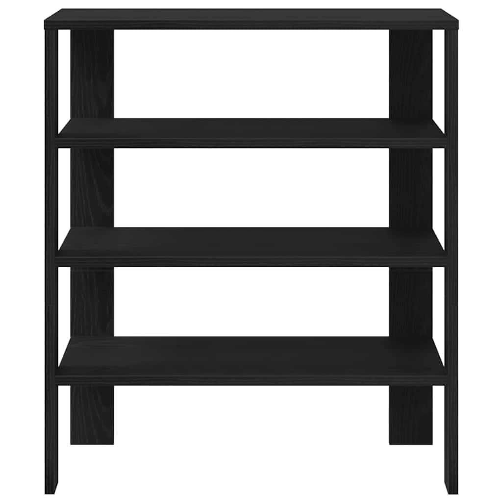 Shoe rack, black, 61x32x70cm, treated wood