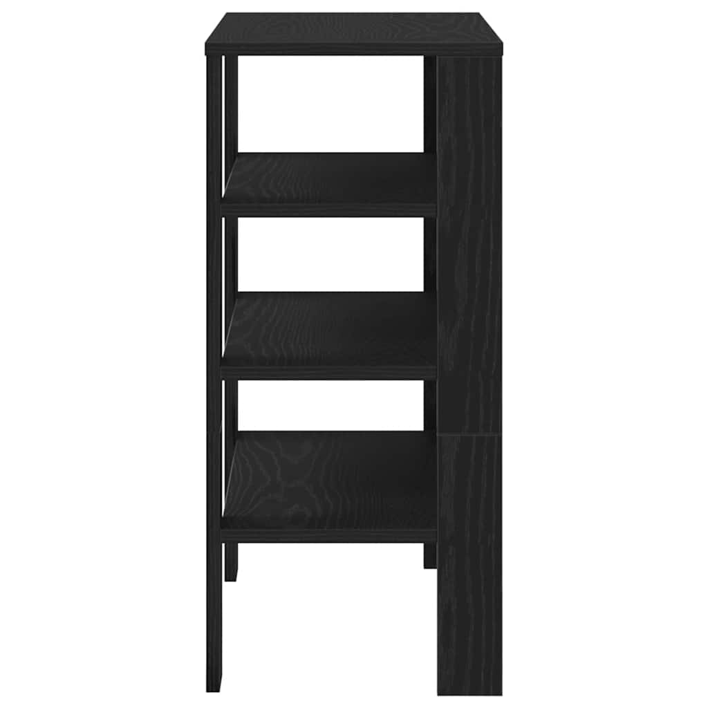 Shoe rack, black, 61x32x70cm, treated wood