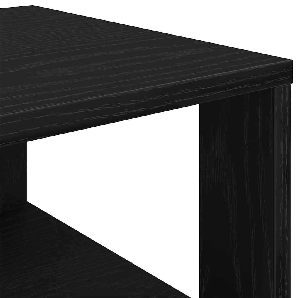 Shoe rack, black, 61x32x70cm, treated wood