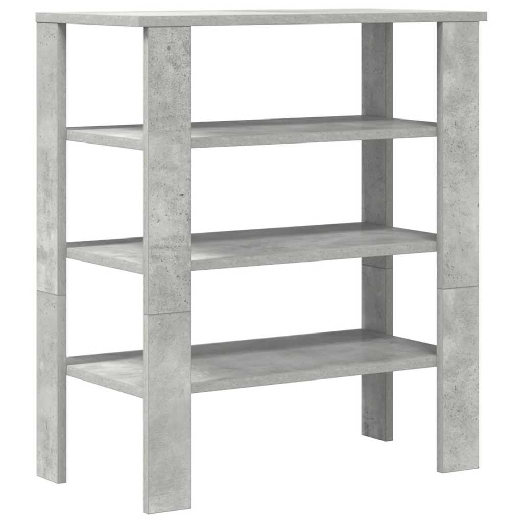 Shoe rack, concrete grey, 61x32x70cm, treated wood
