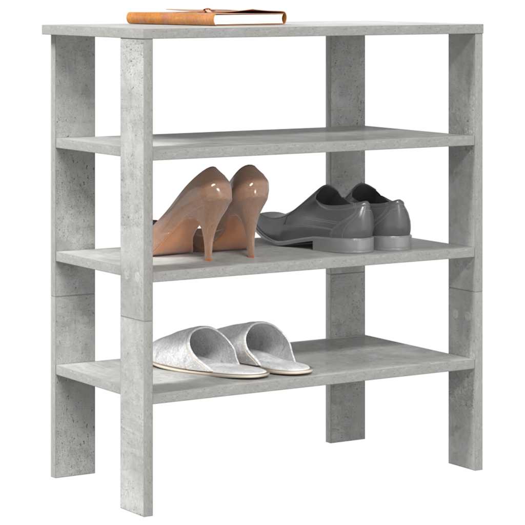 Shoe rack, concrete grey, 61x32x70cm, treated wood