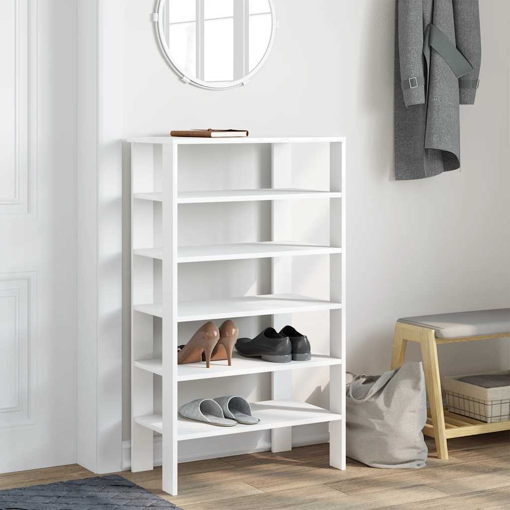 Shoe rack, white, 61x32x105cm, engineered wood