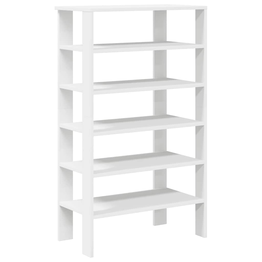 Shoe rack, white, 61x32x105cm, engineered wood