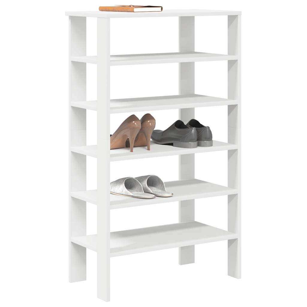 Shoe rack, white, 61x32x105cm, engineered wood