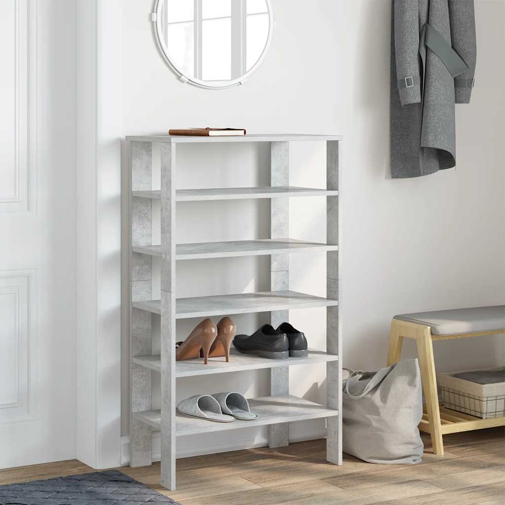 Apavu plaukts, betona pelēks, 61x32x105cm, apstrādāta koksne