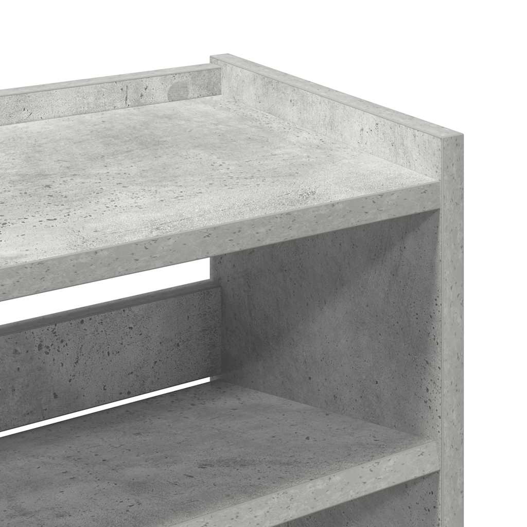 Apavu plaukts, betona pelēks, 60x25x81 cm, apstrādāta koksne