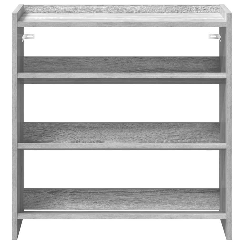 Shoe rack, grey oak, 60x25x62cm, engineered wood
