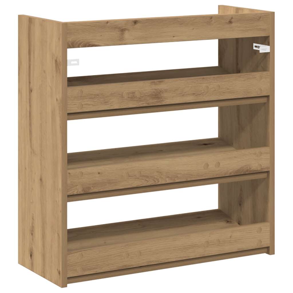 Shoe rack, artisan oak, 60x25x62cm, engineered wood