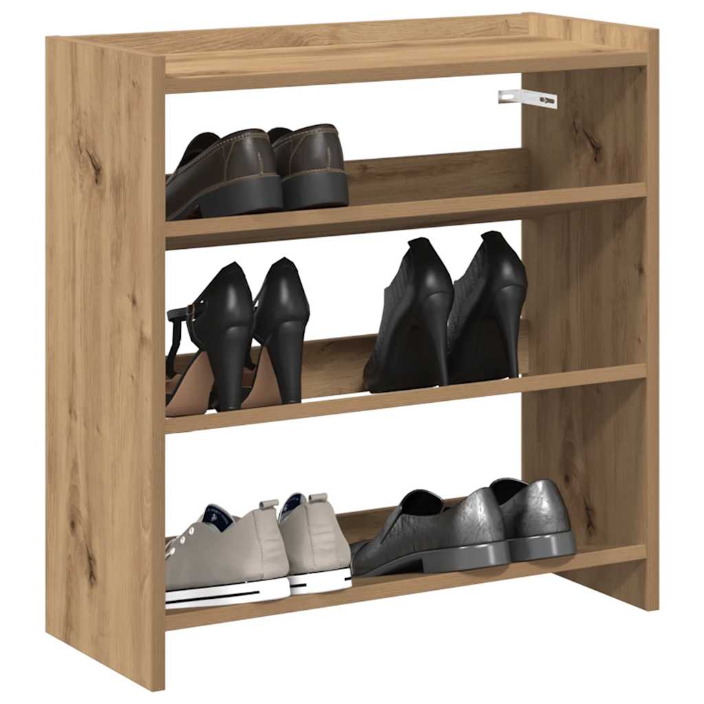 Shoe rack, artisan oak, 60x25x62cm, engineered wood