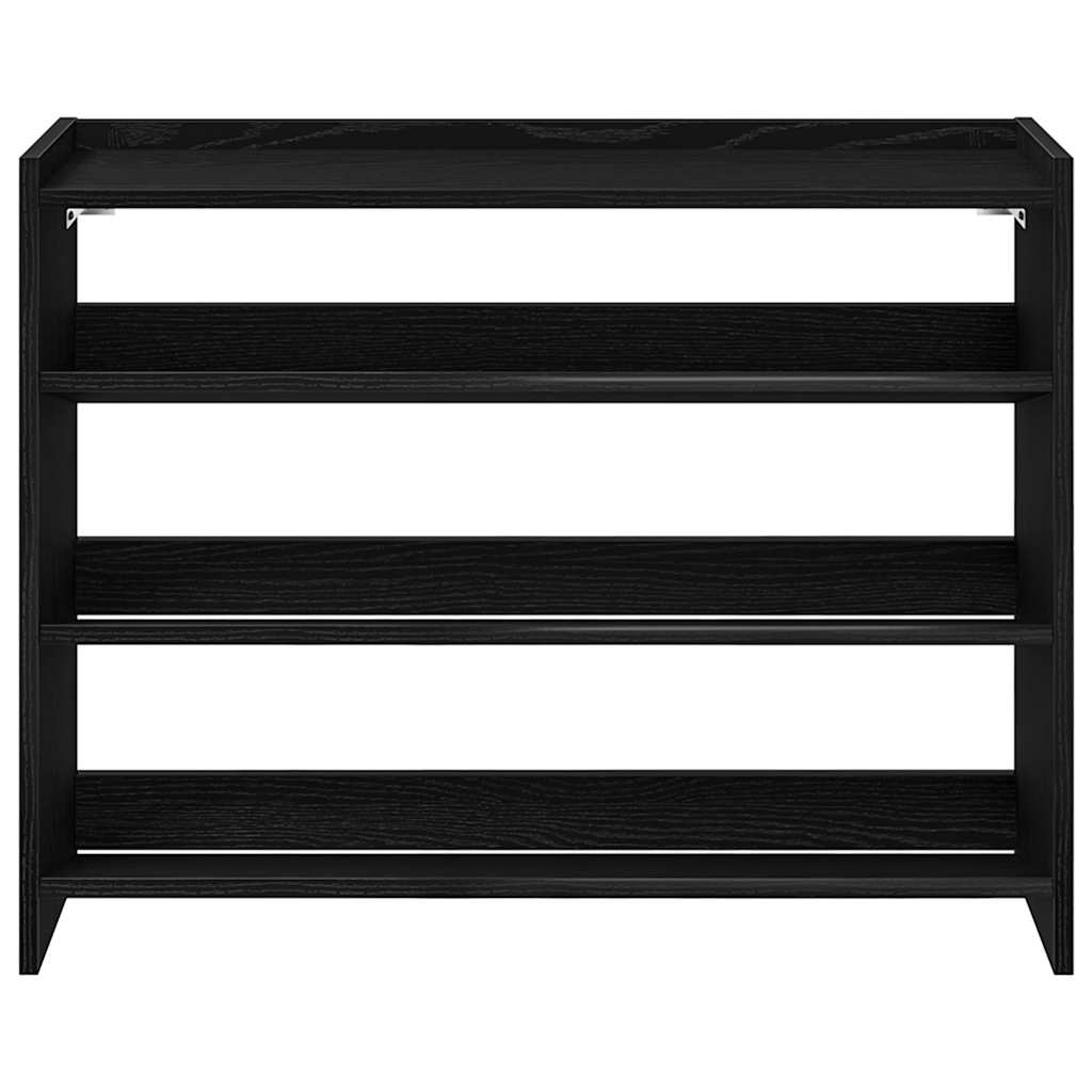 Shoe rack, black, 80x25x62cm, engineered wood