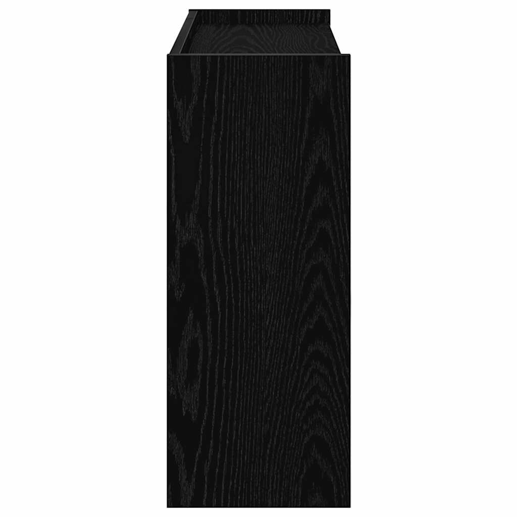 Shoe rack, black, 80x25x62cm, engineered wood