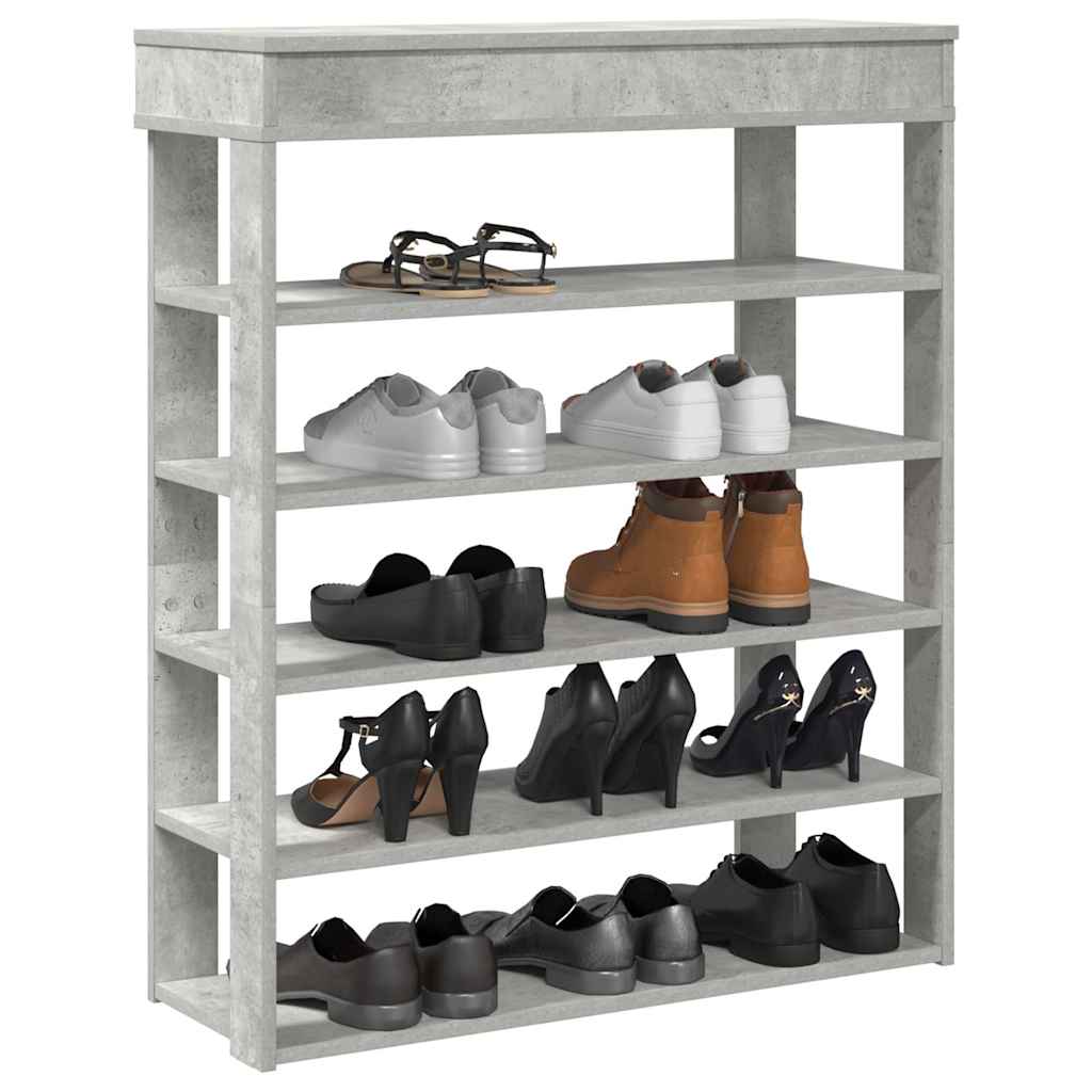 Shoe rack, Concrete Oak 80x30x98cm, engineered wood
