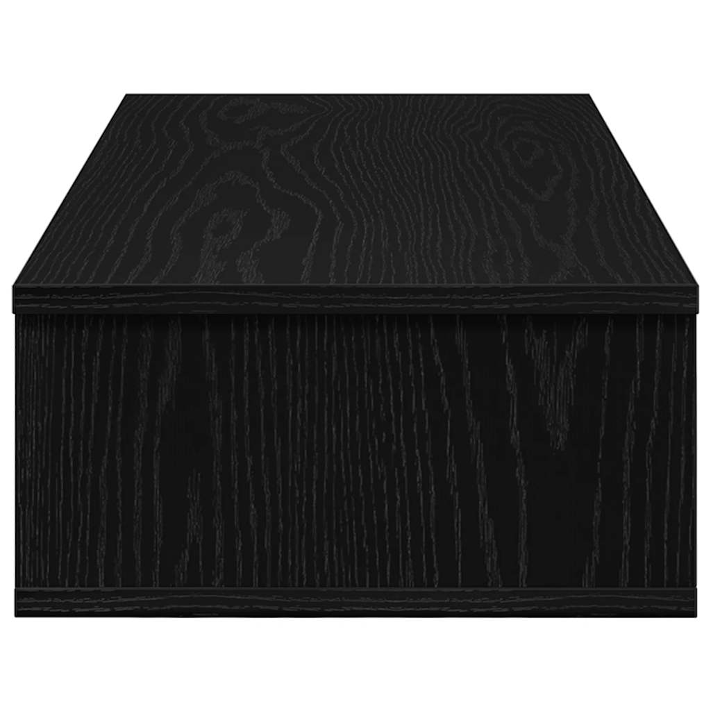 Wall shelf with drawers, black, 80x34x17cm