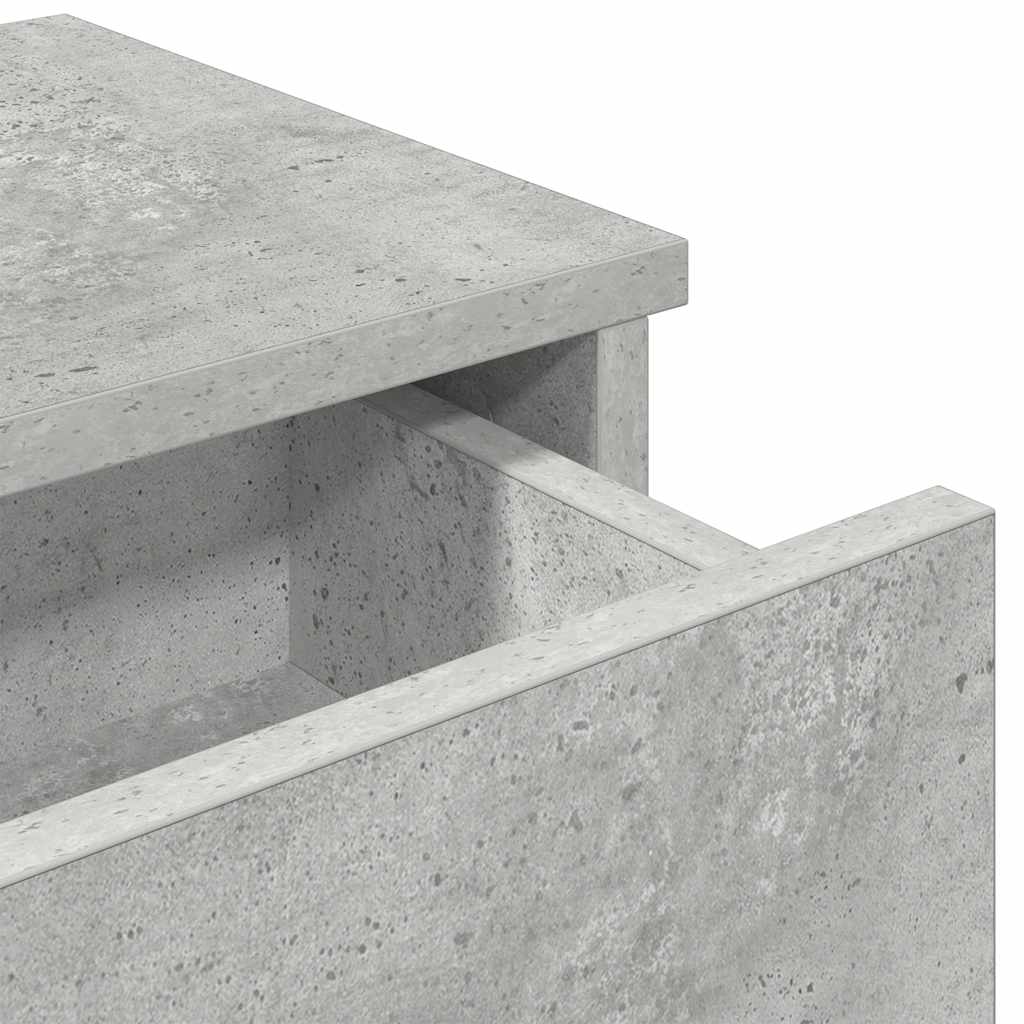 Wall shelf with drawers, concrete gray, 80x34x17cm