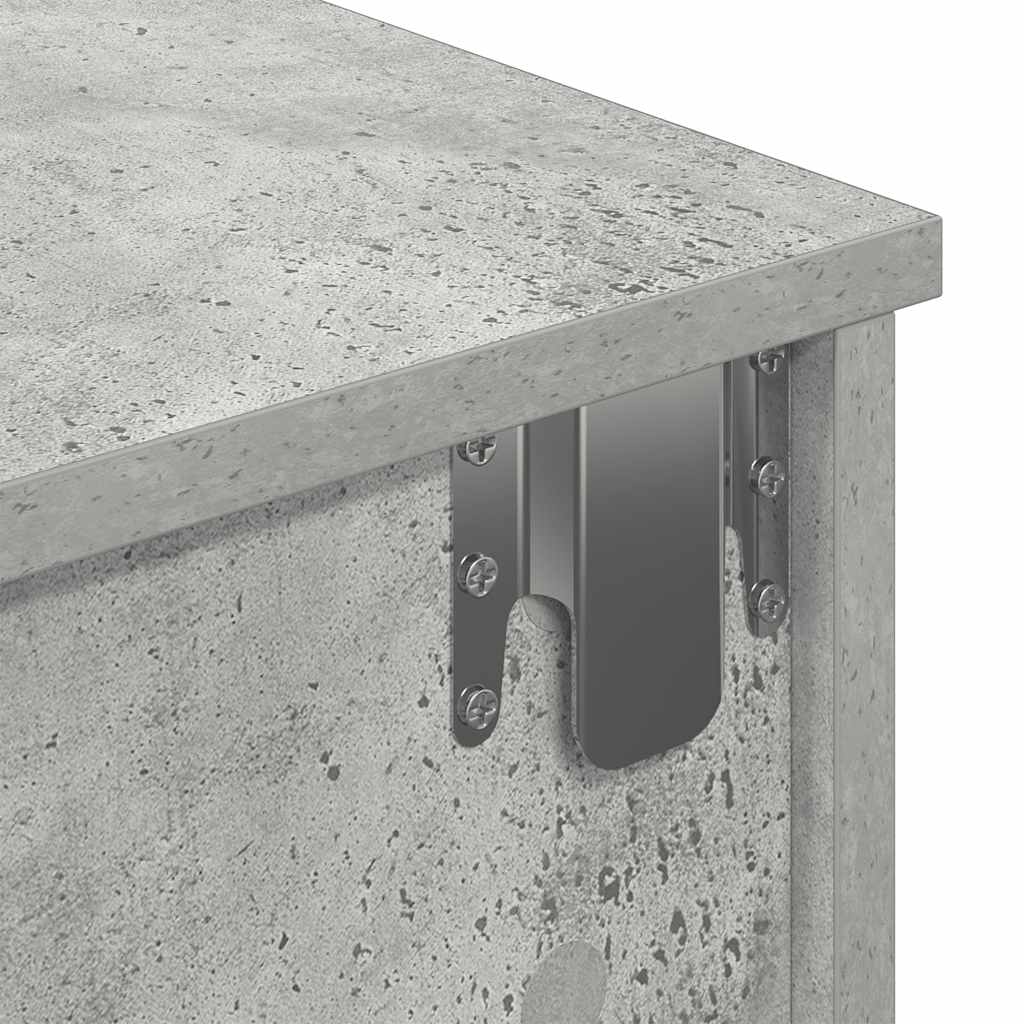 Wall shelf with drawers, concrete gray, 80x34x17cm