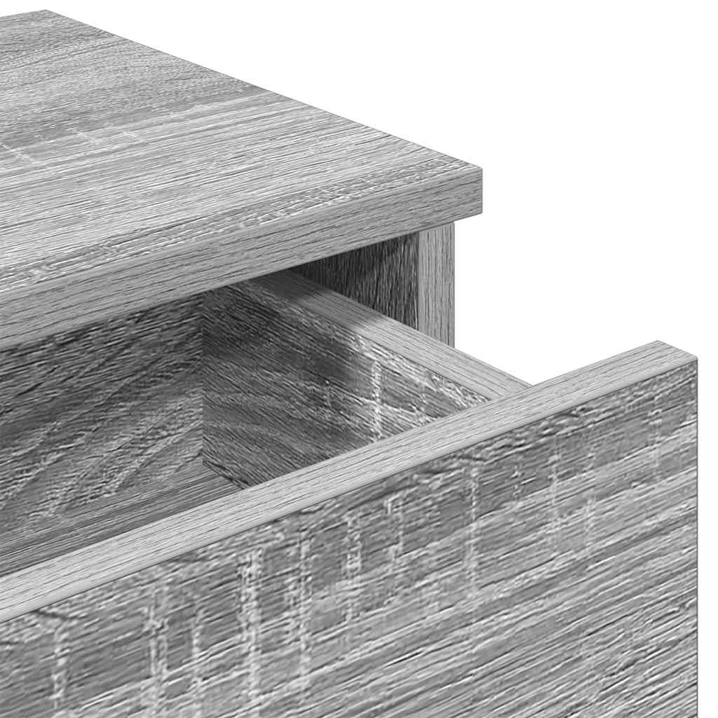 Wall shelf with drawers, grey oak, 80x34x17cm