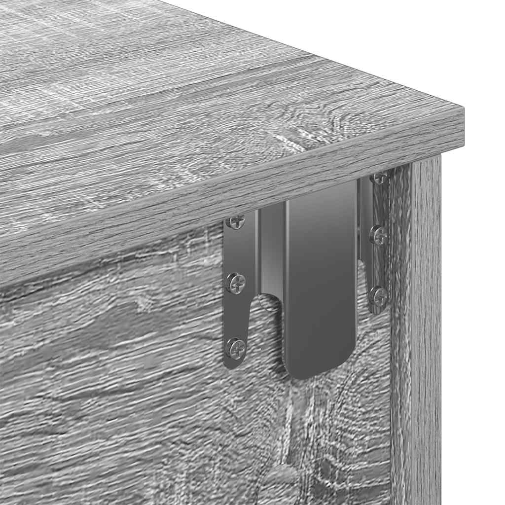 Wall shelf with drawers, grey oak, 80x34x17cm