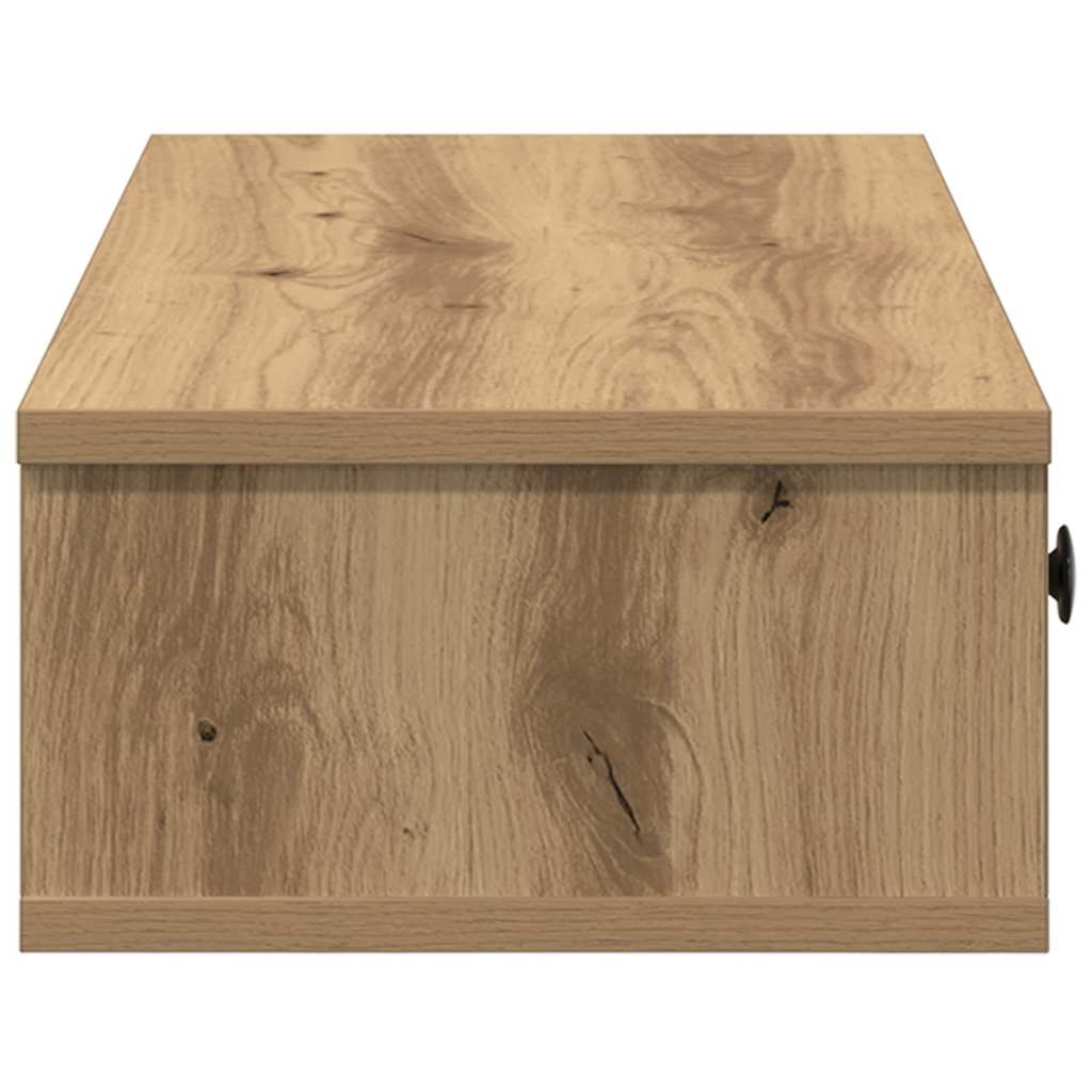 Wall shelf with drawers, artisan oak, 100x37.5x19cm