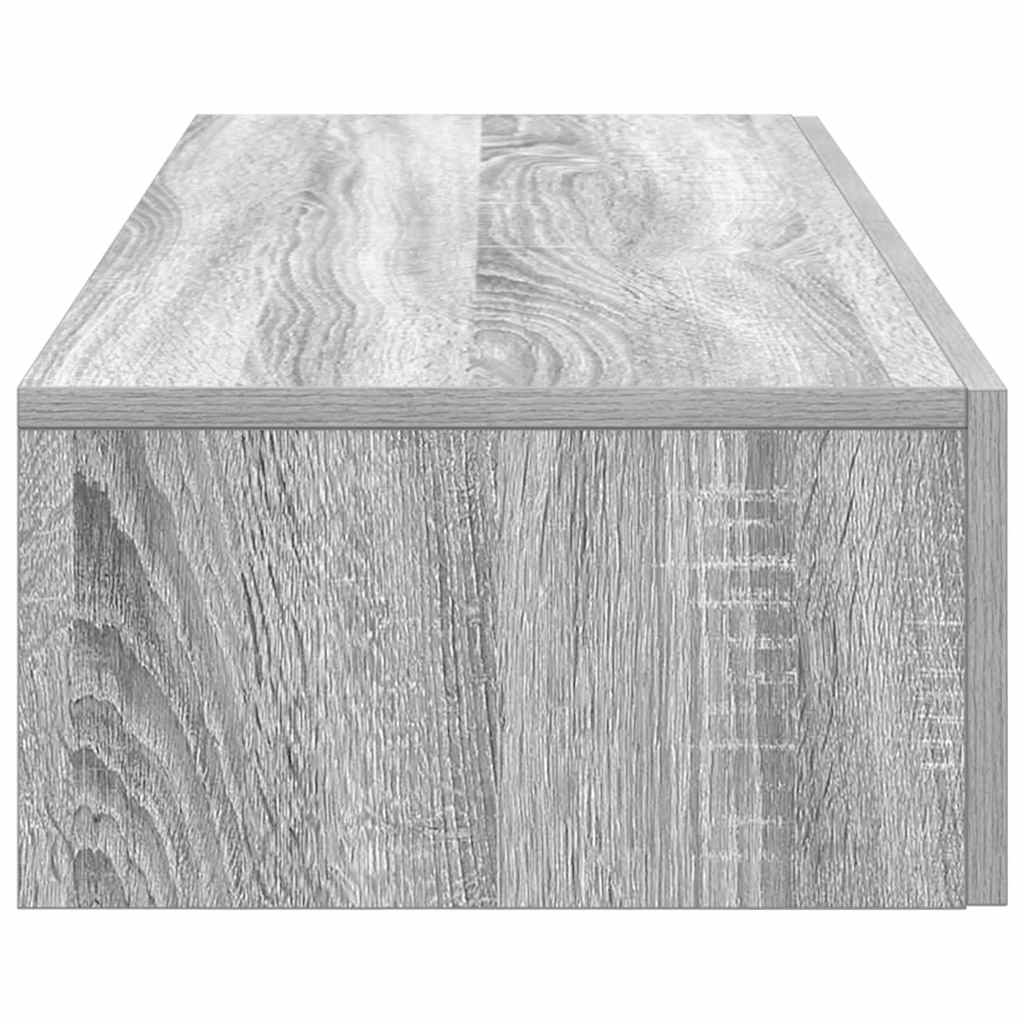 Wall shelf with drawers, gray oak, 100x36x19cm
