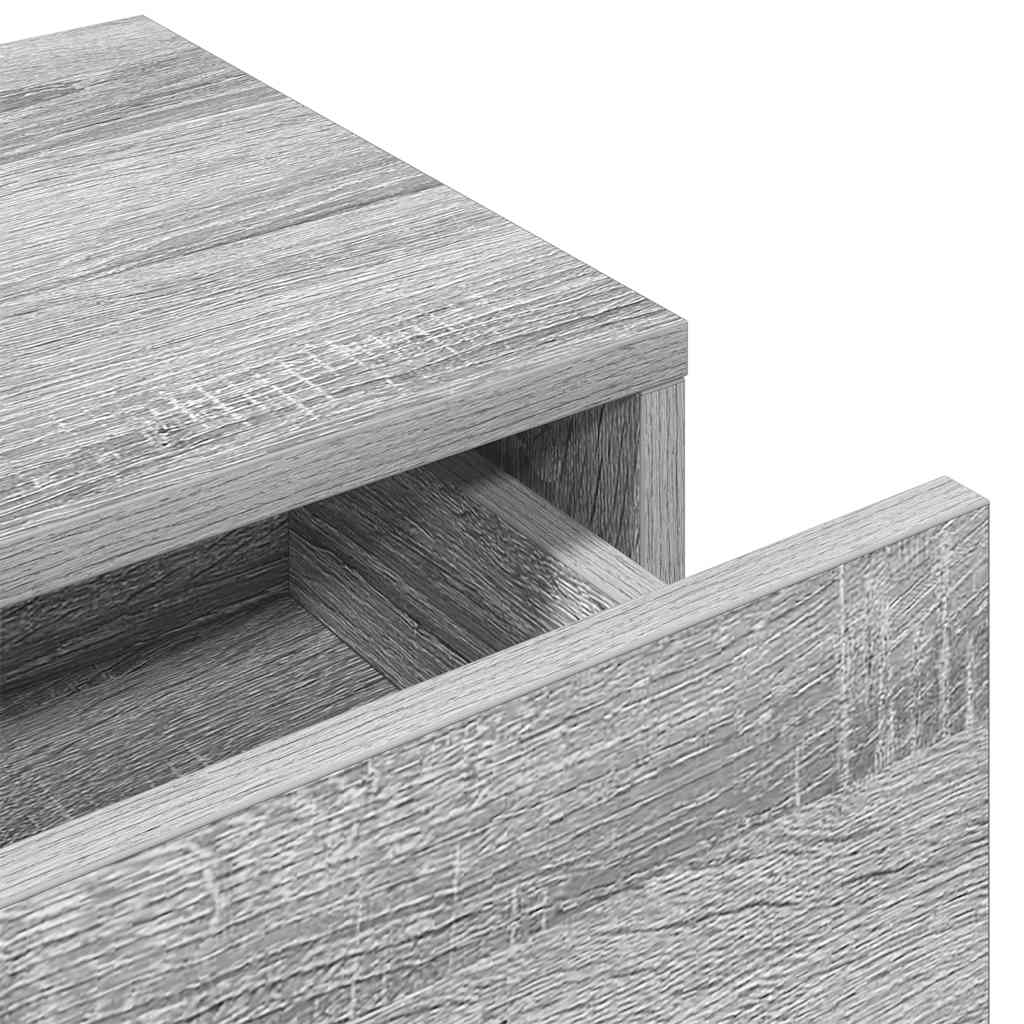 Wall shelf with drawers, gray oak, 100x36x19cm