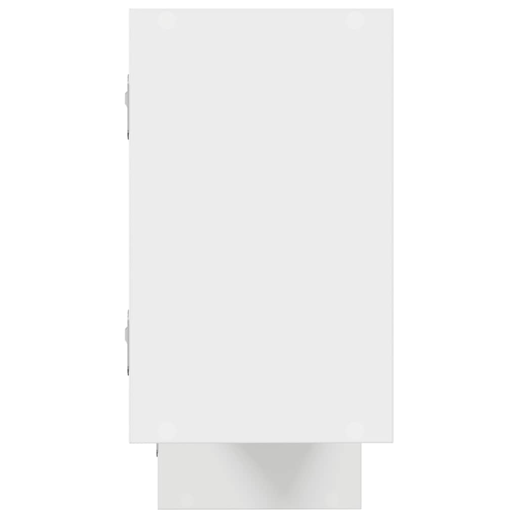 Wall shelf, 5 compartments, white, wood, cube-shaped