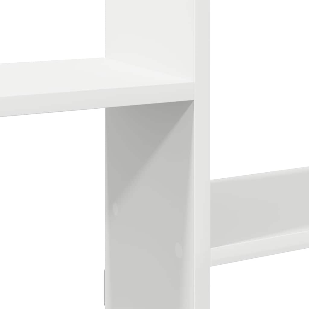Wall shelf, 5 compartments, white, wood, cube-shaped